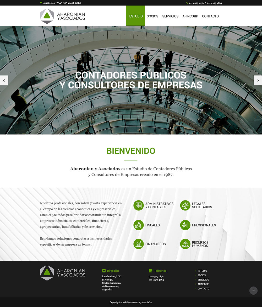 Sitio Web Aharonian y Asociados